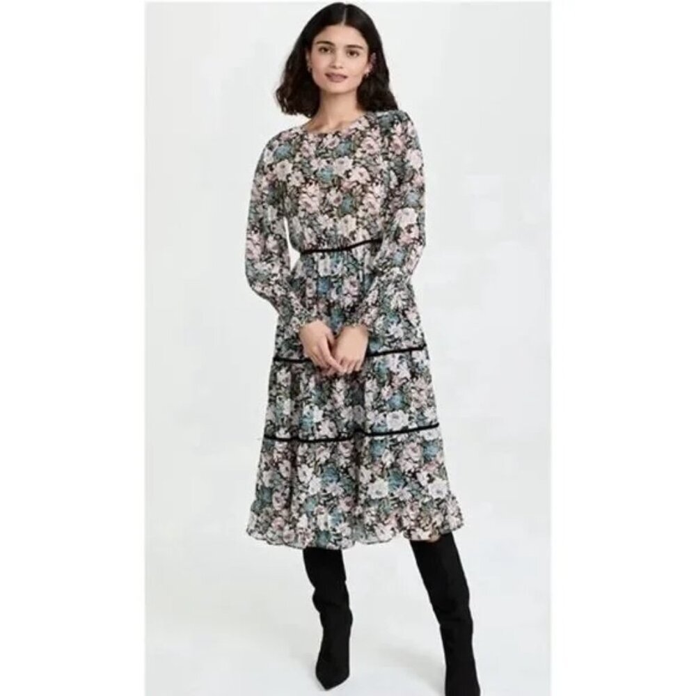 En Saison Floral Print Midi-Dress Size XS